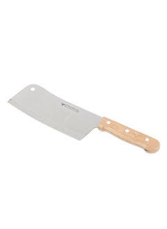 Buy Stainless steel cleaver knife with wooden handle - brown, 38 x 10 cm in Saudi Arabia