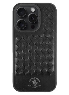 اشتري iPhone 15 Pro Case Polo Leather Phone Case Simple Business Shockproof Protective Case Soft Real Skin Back Cover Black في الامارات
