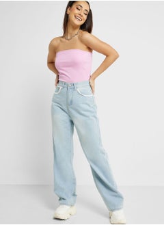 Buy High Waist Wide Leg Jeans in UAE