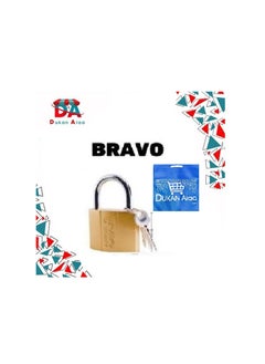 Buy Hard Computer Lock Bravo Key Gold + Bag Dukan  Alaa - 50mm in Egypt