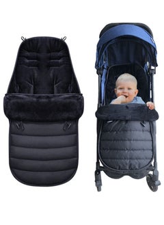 Buy Universal Pushchair Pram Footmuffs, Baby Sleeping Bag, Winter Warm Cosy Toes for Pushchair, Pram, Stroller and Buggy, Thermo Fleece and Waterproof, Extra Long for Baby and Toddler (Black) in Saudi Arabia