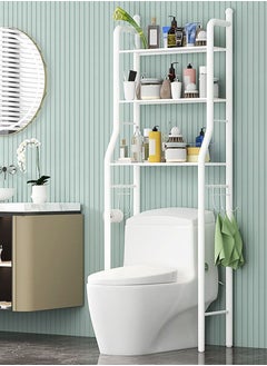 Buy 3 Shelf Towel Storage Rack Organizer Over The Toilet Bathroom Space Saver White 50 X 25 X 160cm in Saudi Arabia