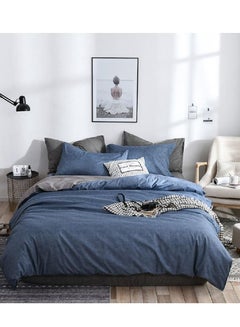 Buy 4-Piece Quilt Cover Bedding Set Blue 200x230centimeter in Saudi Arabia