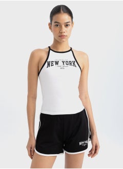 اشتري Crop Top Ribana Crew Neck Sleeveless Undershirt في الامارات