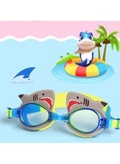 Buy Kids Swim Goggles, Anti Fog No Leak UV Protection Wide View Swim Goggles for Age 3-16 (Shark) in UAE