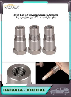 Buy 3 PCS M18*1.5 Car O2 Oxygen Sensors Protective Plug Adapter Stainless Steel Engine Light Eliminator Extension Joint with Filter in UAE