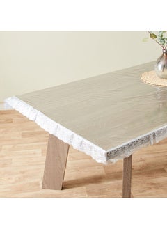 Buy Crystallo Transparent Table Cover with Lace Border 132 x 178 cm in Saudi Arabia