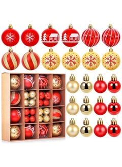 اشتري Bauble Ornament Ball Set, 44Pcs Shatterproof Tree Hanging Balls في الامارات