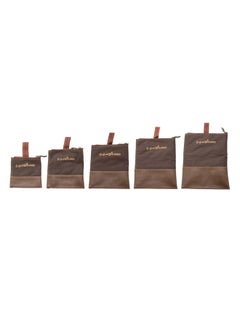 Buy Tea and sugar storage bag for trips, Coffee Brown, Size 29*22.5*1Cm in Saudi Arabia