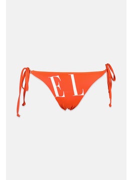 Buy Women Logo Tie Side Bikini Bottom, Red in Saudi Arabia