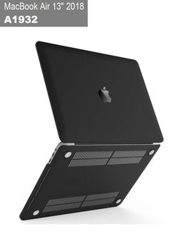 اشتري MacBook Air 13-inch Model A1932 (2018) Protective Case Hard Shell Laptop Cover Front and Back Sleeve Case Black في الامارات