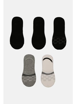 اشتري Men 5 Pair Duster Foot Liners Socks, White/Black/Grey في الامارات