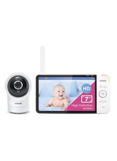 اشتري VTech RM7764HD 1080p WiFi Remote Access Baby Monitor, 360 degrees Pan & Tilt, 7 inch 720p HD Night Vision Display, Soothing Sounds, 2-Way Talk, Temperature Sensor, Motion Detection, iOS & Android في السعودية