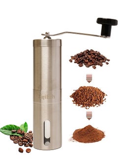 Buy Manual Coffee Grinder, Portable Stainless Steel Hand Coffee Bean Grinder with Ceramic Grinding Burr for Espresso, Travel, Camping, Kitchen & Office,Mini Coffee Powder Maker in Saudi Arabia