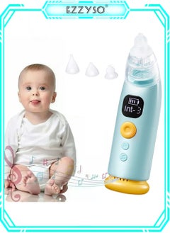 Buy Automatic Baby Nasal Aspirator Nasal Vacuum Cleaner For Infant Safety Electric Silent Cleaner With LED Light Music Rechargeable Nose Aspirator With 3 Tips And 1 Tweezers in Saudi Arabia