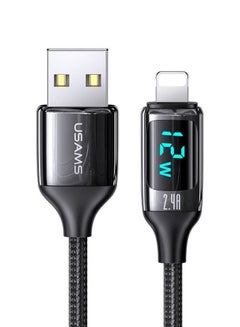 Buy Iphone charger iPhone charging cable USB to Lightning for Iphone With LED Display (Boost Charge USB Cable for iPhone iPad AirPods) Fast Charging Premium Cable 4ft/1m, Black in Saudi Arabia
