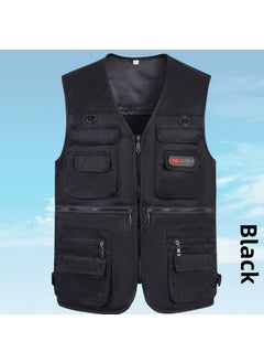 اشتري Breathable Mesh Fishing Vest Men Multi-Pocket Waistcoat Spring and Autumn Black في السعودية