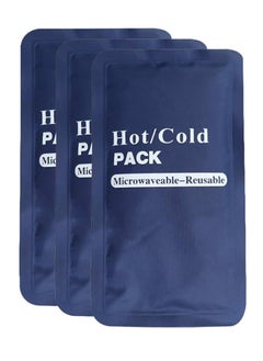 Buy Pack Of 3 Reusable Soft Flexible Hot And Cold Gel Pack For Pain Relief Blue in UAE