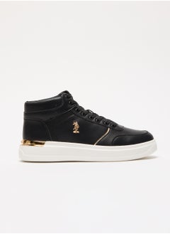 Buy Women's Black High-Top Sneakers with Golden Accents - Sleek and Modern Design in UAE