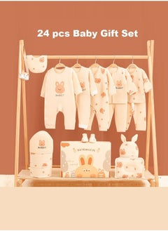 Buy 24 Sets of Cotton Rabbit Printed Baby Clothes Pack, Newborn Gift with Gifting Bags in UAE