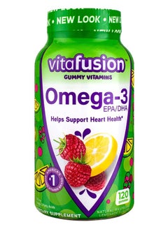 Buy Omega-3 EPA/DHA Gummy Vitamins Dietary Supplement, Berry Lemonade, 120 Gummies in Saudi Arabia