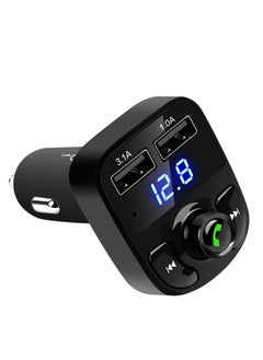 اشتري Wireless Bluetooth FM Transmitter,Mp3 Music Stereo Adapter, Dual USB Port Charger Compatible with All Smartphones, black في السعودية