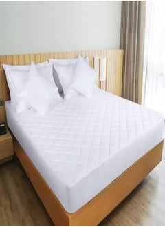 Buy Mattress Protector Cotton Soft Quilted, 100%Waterproof, King/Queen/Double/Single Sizes, Color White in UAE