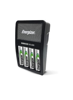 Buy Energizer Rechargeable Aa And Aaa Battery Charger Recharge Value With 4 Aa Nimh Rechargeable Batteries Black 50608 Value Charger w4-AA in UAE