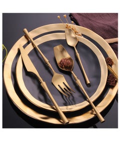 Buy Matt Modern Full Gold Cutlery Set in UAE