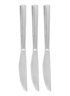 اشتري 3-Piece Dinner Knife 22.5cm, Stainless Steel Cutlery Set Flor Series في الامارات