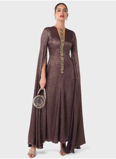 Buy Jewel Embellsihed Cape Sleeve Kaftan in UAE