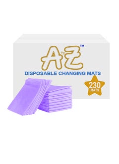 Buy A to Z - Disposable Changing Mat size (45cm x 60cm) Large- Premium Quality for Baby Soft Ultra Absorbent Waterproof - Pack of 230-Lavender in UAE