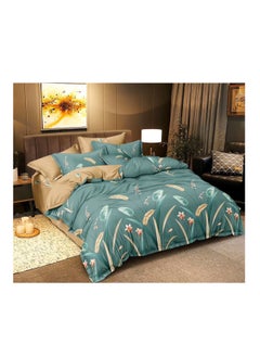 Buy Embrace King Comforter Comforter set 6pcs set glazed cotton King size 1-PC fitted bedsheet 200 * 200cm,1-PCS Comforter 220 * 240 fixed, 4PCS Super Soft Pillowcases in UAE