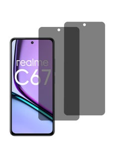 Buy 2 Pack Realme C67 4G Privacy Screen Protector with Easy Install Anti-Scratch Glass 9H Hardness,Anti-Spy Anti-fingerprint Anti-drop Tempered Glass Film Protector Full Cover Protection accessory in UAE