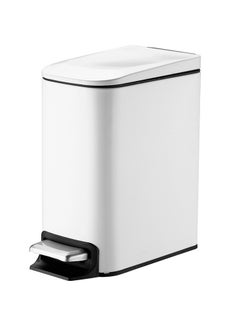 Buy Small Bathroom Trash Can with Lid Soft Close, Step Pedal, 6 Liter / 1.6 Gallon Stainless Steel Garbage Can with Removable Inner Bucket, Anti-Fingerprint Finish in UAE