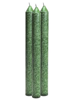 Buy Scented Green Taper Candle Pack of 3 in UAE