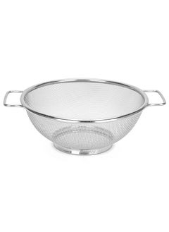 اشتري Fissman Round Strainer With Handle Stainless Steel Colander For Cleaning Fruits And Vegetables For Boiled Food Drain Rinse Steam Or Cook For Kitchen & Dining Room D22Cm - Silver في الامارات