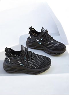 Buy Hollow Mesh Sneakers for Women - Summer Casual Breathable Thin Athletic Shoes with Soft Bottom for Running, Couple Style Flying Woven Sports Shoes in UAE