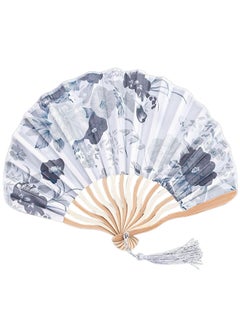 اشتري Hand Folding Fans, Hand Fans for Women Foldable, Portable Folding Fan with Flower Pattern, Chinese Vintage Hand Fan with Bamboo Curved Frame for Dancing Wedding Party Props Decoration في السعودية