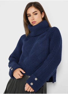 Buy Turtle Neck Knitted Sweater in UAE