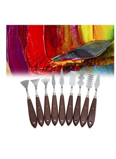 اشتري Stainless Steel Palette Scraper Set, Knife Painting, Scraper Set, Palette Knife Painting Tools, Oil Painting Mixing Scraper, for Art and Paint Color Mixing Acrylic Mixing Supplies في السعودية