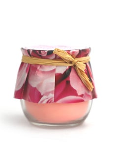 اشتري Rose candle Jar Glass/Red Jar Candle Scented/ Floral Scented Candle Jar for Living Rooms, Halls, Office, Café, Hotels, Salon/Candle Jar Gift for Weddings, parties/ Candle Home Decor في الامارات