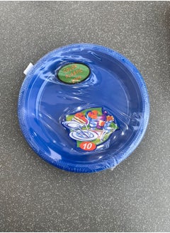 Buy 10-Piece Plastic Round Plate Set blue 20cm in Saudi Arabia