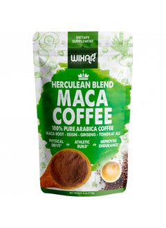 اشتري Wixar Instant Maca Coffee for Men and Women Maca Coffee Powder - Instant Coffee Blend with Maca Root, Reishi Mushroom, Ginseng, Tongkat Ali - Dark Roast, Size 4oz Maca Supplement في الامارات