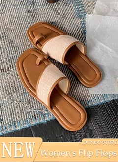 اشتري Women'S Open-Toe Satin Slippers Classic Flat Sole Outer Slippers Fashion Versatile Summer Beach Travel Outdoor Slippers Female Fashion Casual Light Slippers Sandals في الامارات