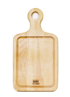 اشتري Natural wooden Cutting Board with Handle 19 X 35 X 1.5 cm في الامارات