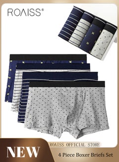 Buy Men's Boxers 4 Pack Set Trend Men's Teenage Boys Underwear Short Briefs High Elastic Classic Underwear in Saudi Arabia