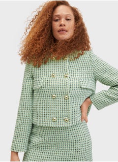 Buy Checked Button Detail Jacket in Saudi Arabia