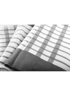 Buy Multi-Purpose Towel Set Of 3 Pcs 50 x 70 cm Grey Stripe, 100% cotton. in Egypt