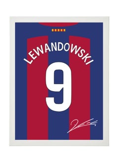 اشتري Robert Lewandowski Barcelona 2023-24 Autographed Jersey Poster with Frame 30x40cm في الامارات